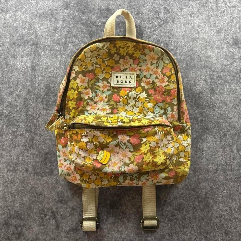 Billabong Mini Mama Women’s Y2K Floral Canvas Mini Backpack Boho Surf Festival